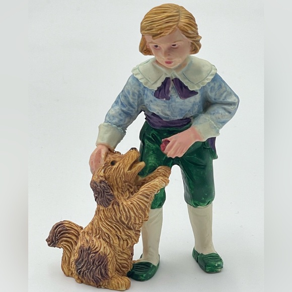 Hand Painted Resin Night Before Christmas Victorian Family Tree Decorating Scene - Picture 7 of 16